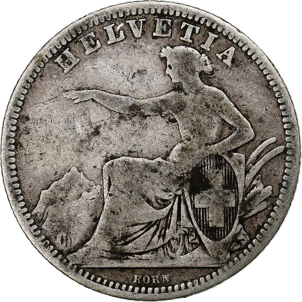 Suisse, Franc, 1861, Bern, TB+, Argent, KM:9a