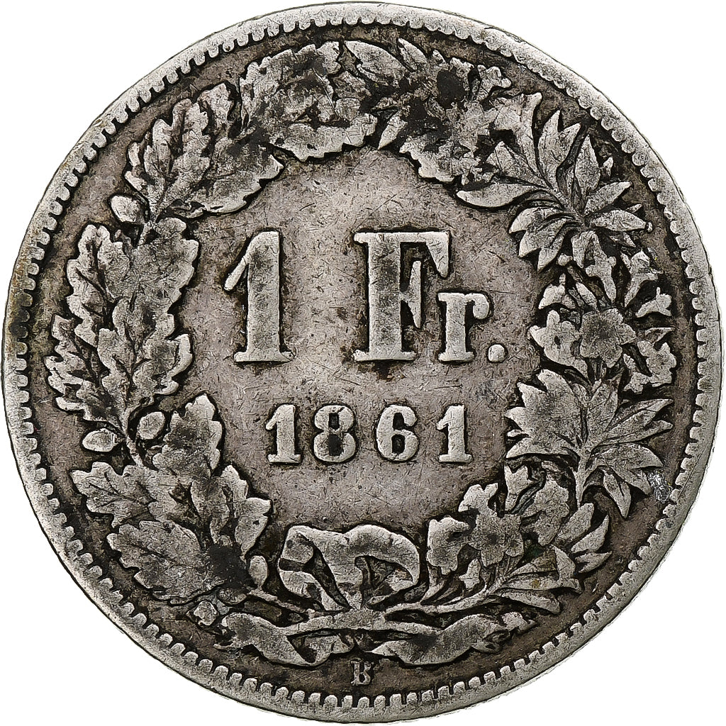 Suisse, Franc, 1861, Bern, TB+, Argent, KM:9a
