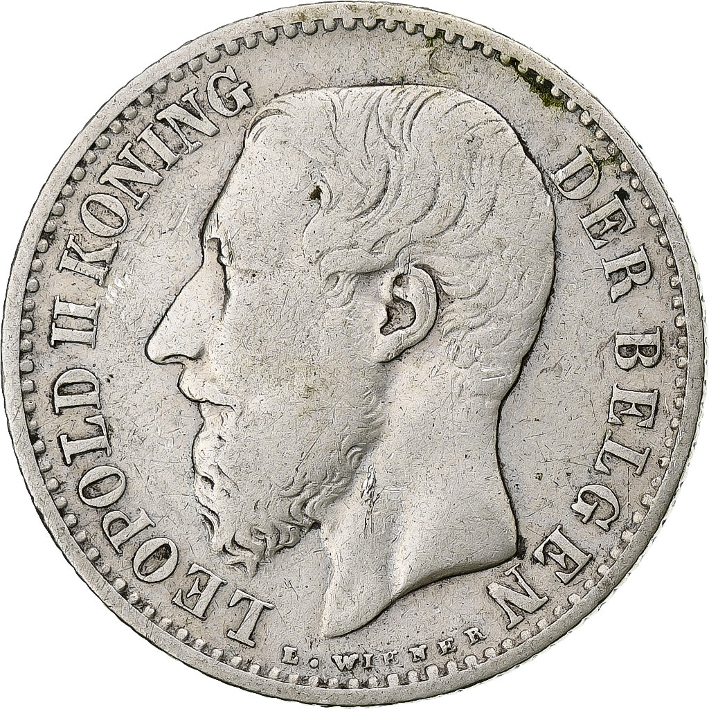 Belgium, Leopold II, Franc, 1887, VF(30-35), Silver, KM:29.1