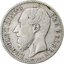 Belgium, Leopold II, Franc, 1887, VF(30-35), Silver, KM:29.1
