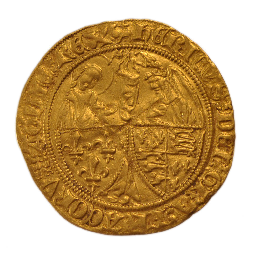 FRANCE, Salut d'or, 1423, Amiens, EF(40-45), Gold, Duplessy #443A, 3.50