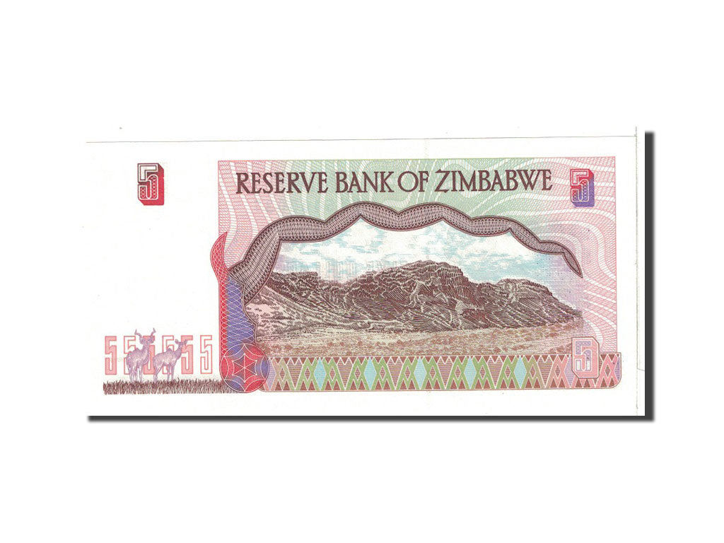 Zimbabwe, 5 Dollars, 1997, KM:5b, UNC(65-70)
