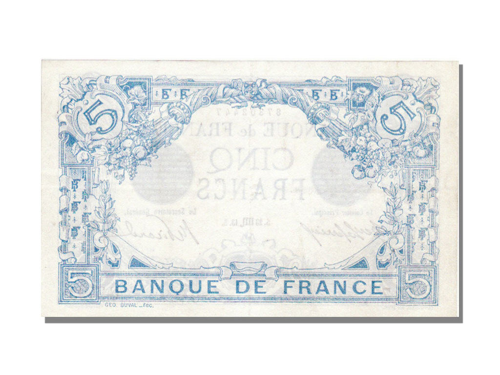 Banconote, Francia, 5 Francs, 5 F 1912-1917 ''Bleu'', 1913, 1913-10-23, SPL