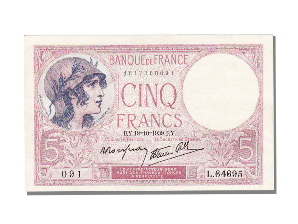 5 Francs Violet Type 1917 modifié