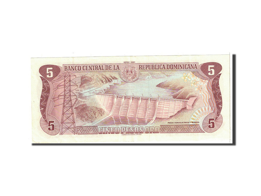 Billet, Dominican Republic, 5 Pesos Oro, 1990, Undated, KM:131, TTB+