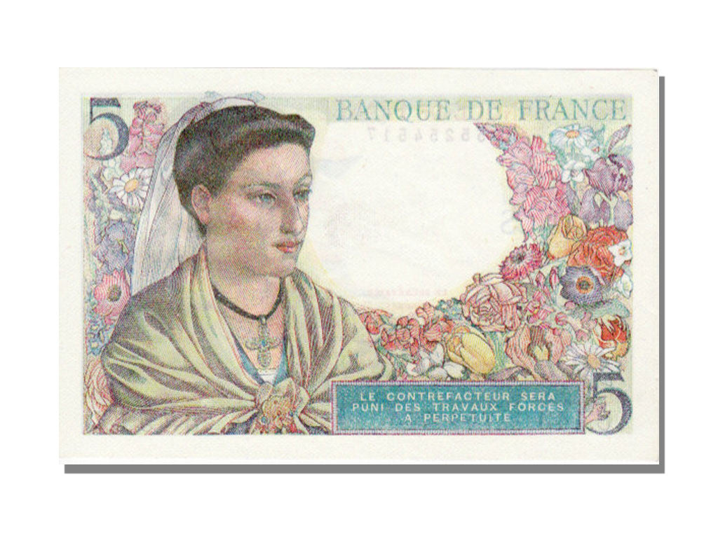 Biljet, Frankrijk, 5 Francs, 5 F 1943-1947 ''Berger'', 1945, 1945-04-05, NIEUW