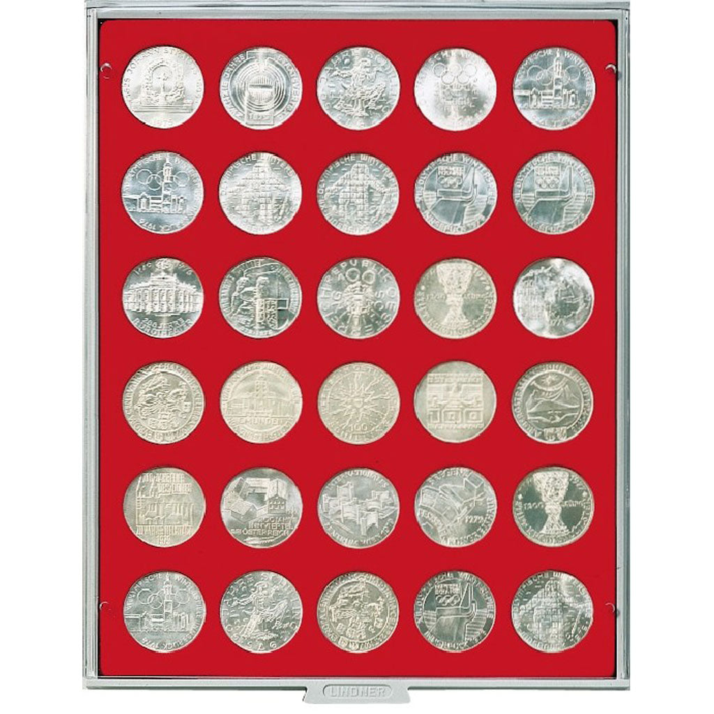 Box, red, 30 x 36 mm, Lindner:2101
