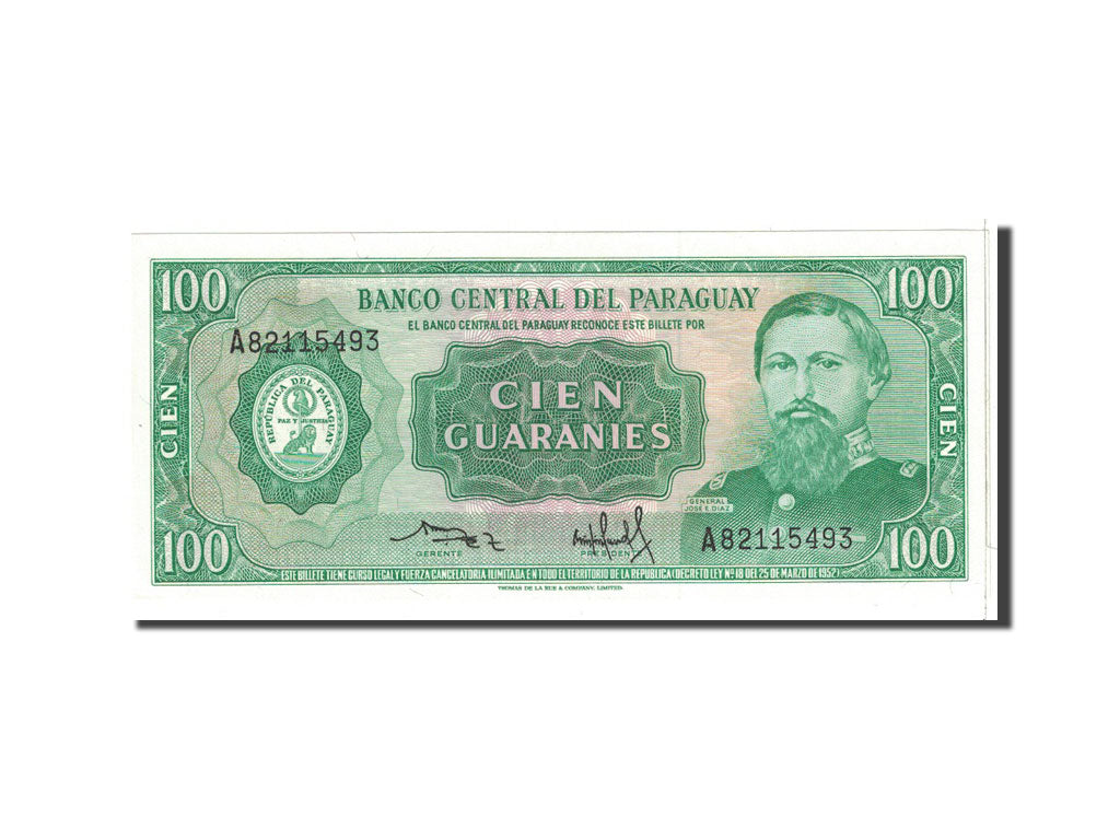 Banknote, Paraguay, 100 Guaranies, 1982, Undated, KM:205, UNC(65-70)