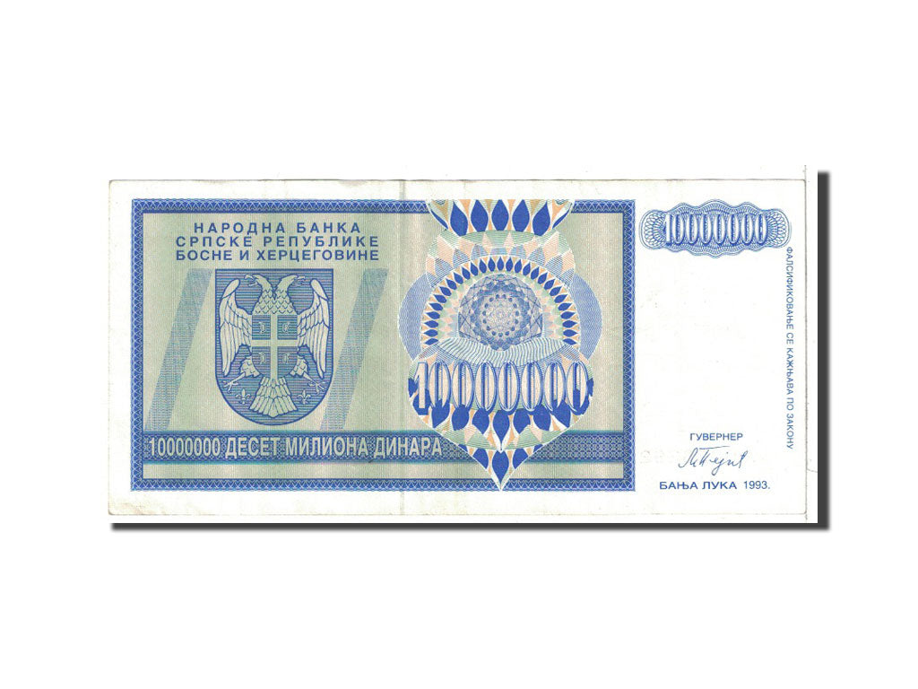 Banknote, Bosnia - Herzegovina, 10 Million Dinara, 1993, Undated, KM:144a