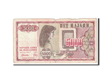Banknote, Macedonia, 5000 (Denar), 1992, Undated, KM:7a, VG(8-10)