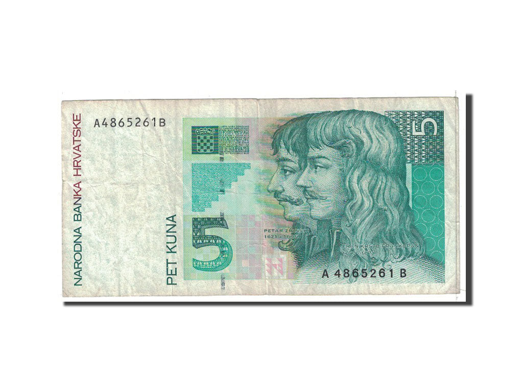 Banknote, Croatia, 5 Kuna, 1993, 1993-10-31, KM:28a, VF(20-25)