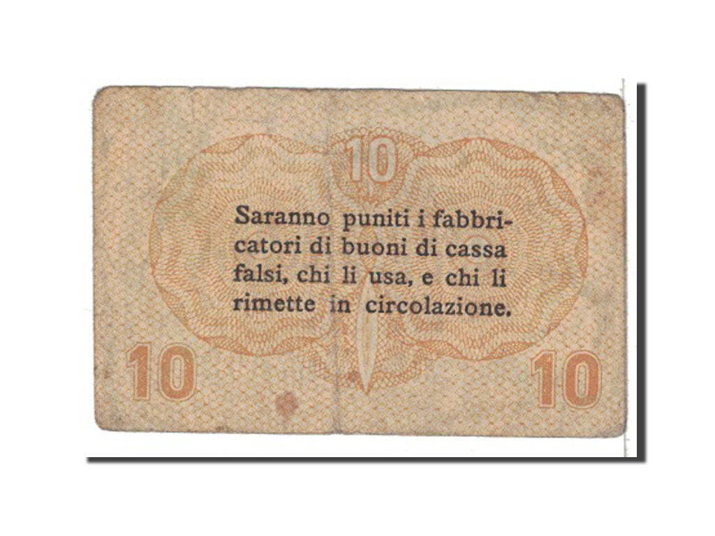 Banknote, Italy, 10 Centesimi, 1918, 1918-01-02, KM:M2, VF(20-25)