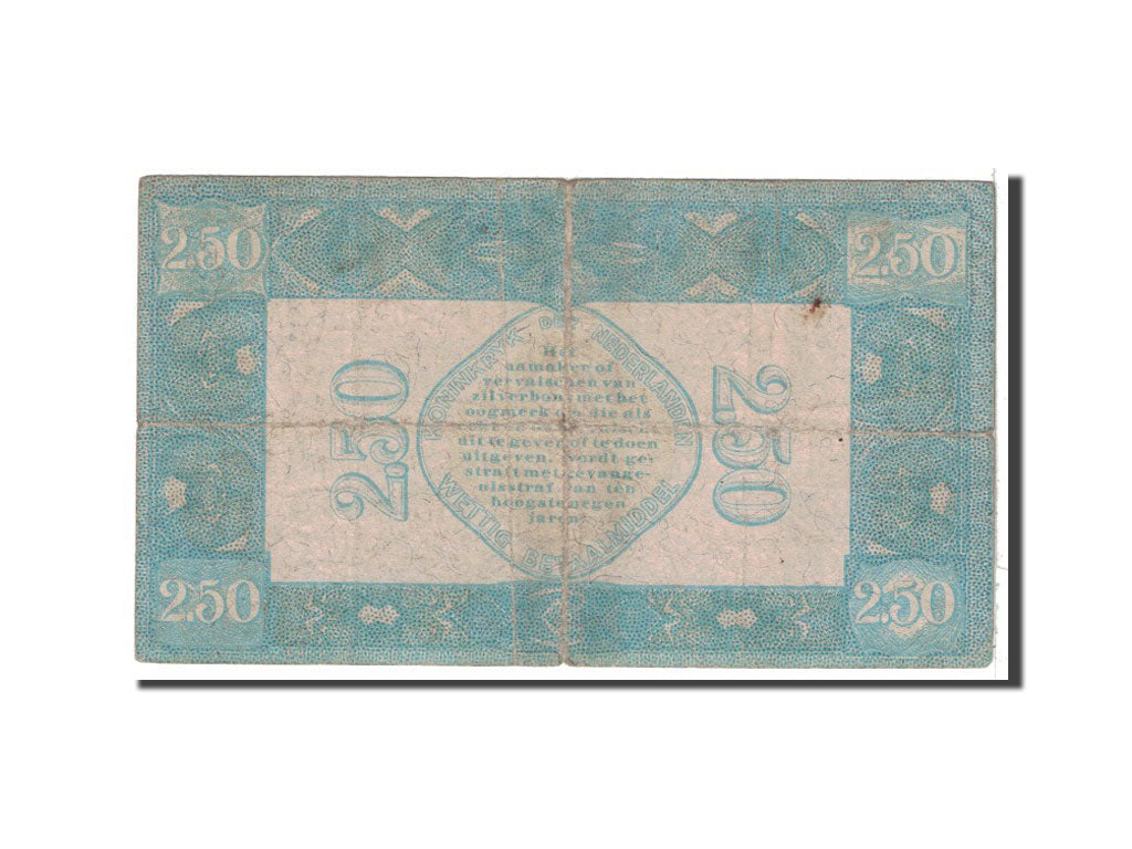 Netherlands, 2 1/2 Gulden, 1927, KM:20, 1927-10-01, F(12-15)