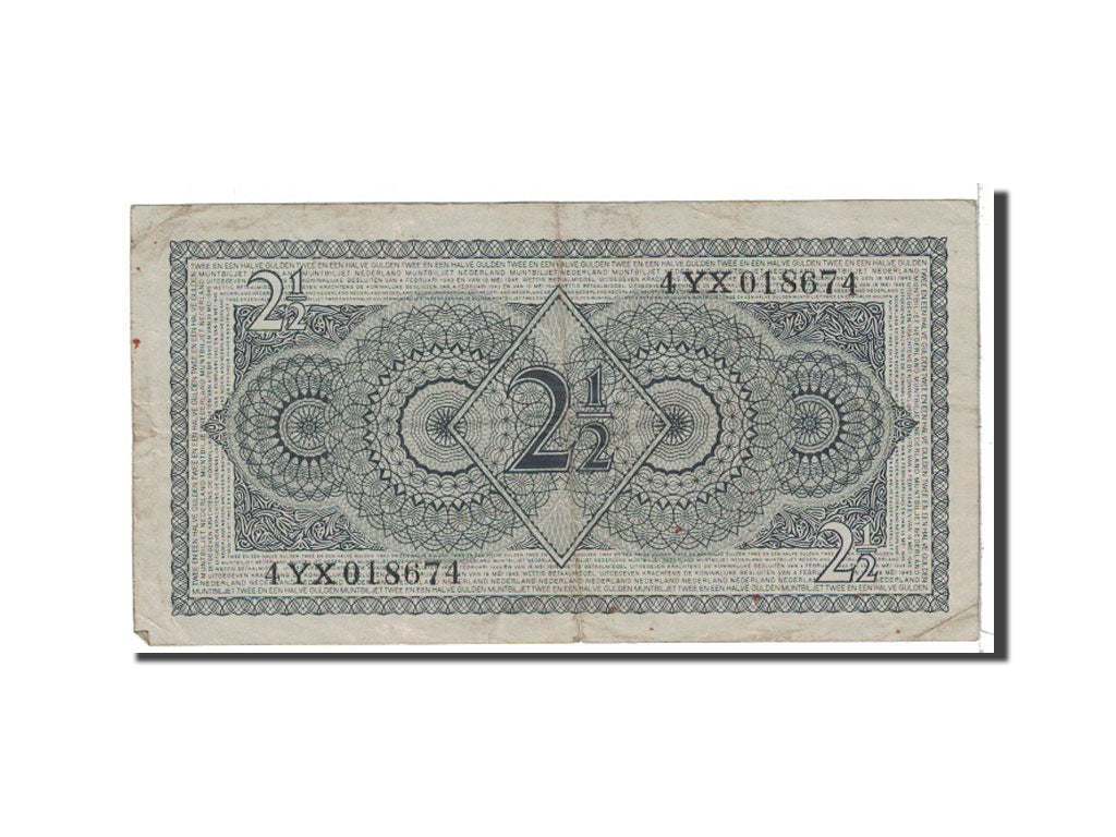 Banknote, Netherlands, 2 1/2 Gulden, 1945, 1945-05-18, KM:71, VF(20-25)