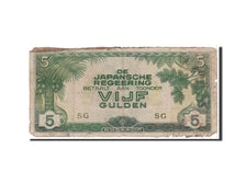 Billet, Netherlands Indies, 5 Gulden, 1942, Undated, KM:124c, B