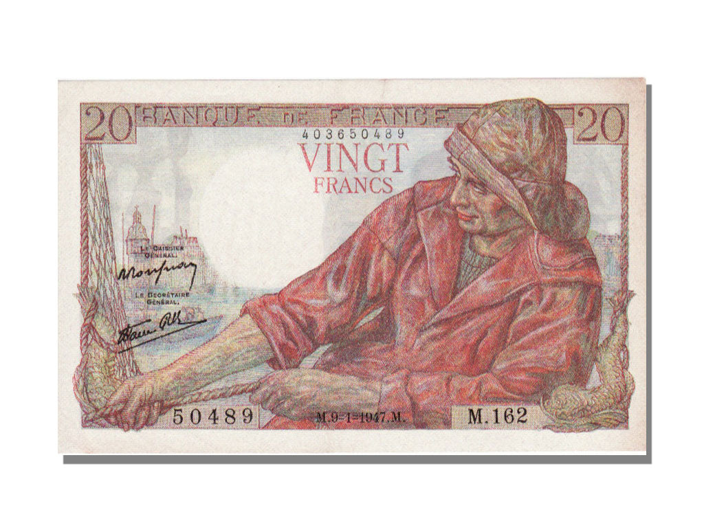 FRANCE, 20 Francs, 1947, KM #100b, 1947-01-09, UNC(60-62), Fayette #13.11