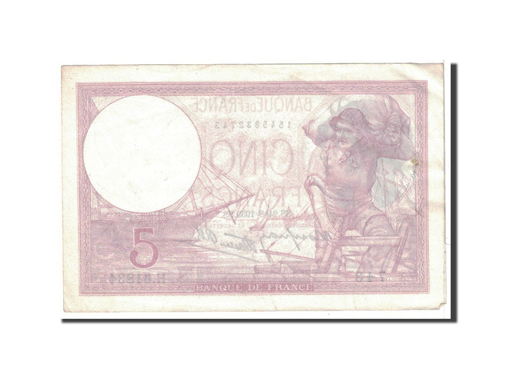 Banknot, Francja, 5 Francs, 1939, 1939-08-24, AU(50-53), Fayette:4.7, KM:83