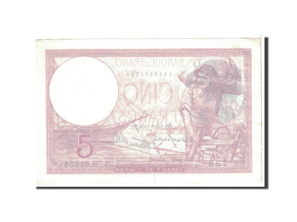 Banknote, France, 5 Francs, 1939, 1939-08-24, AU(50-53), Fayette:4.7, KM:83