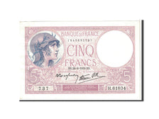 Biljet, Frankrijk, 5 Francs, 1939, 1939-08-24, SUP, Fayette:4.7, KM:83