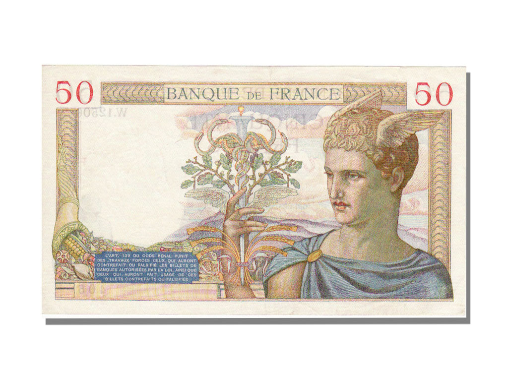 France, 50 Francs, 50 F 1934-1940 ''Cérès'', 1940, KM #85b, 1940-02-22, UNC(63),