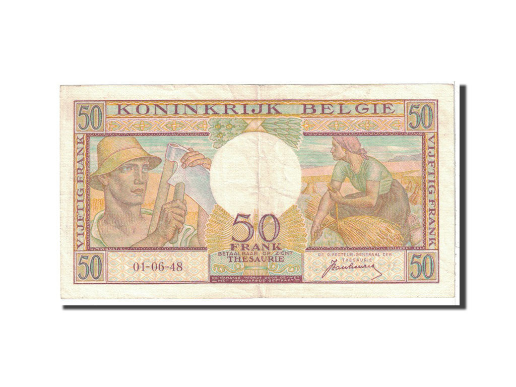 Banconote, Belgio, 50 Francs, 1948, KM:133a, 1948-06-01, BB+