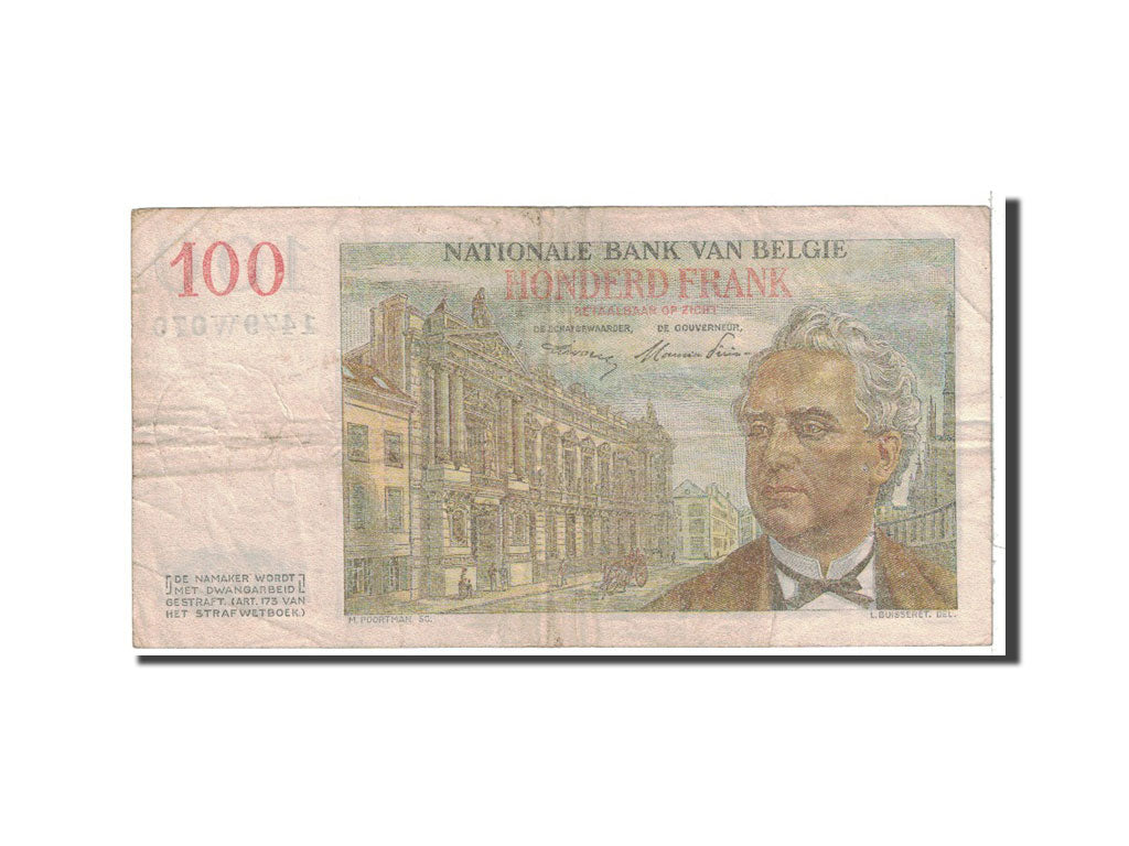 Banknote, Belgium, 100 Francs, 1952, 1952-10-11, KM:129a, VF(20-25)