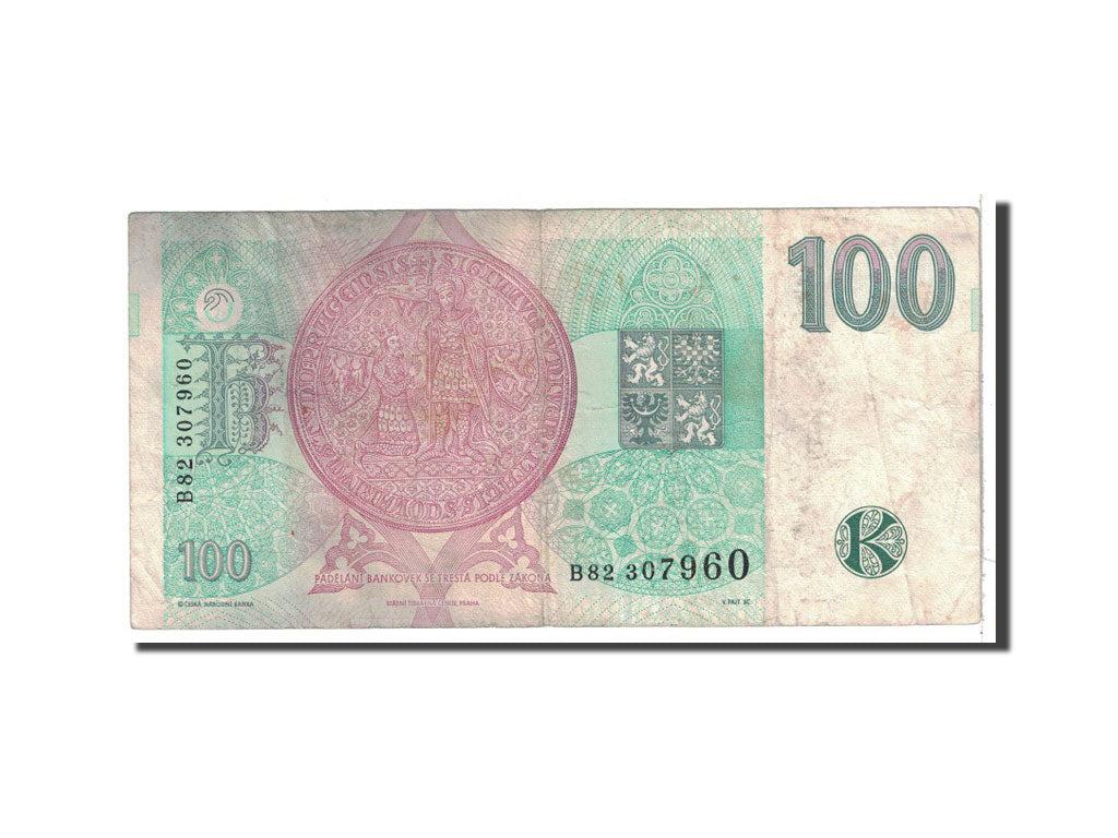 Czech Republic, 100 Korun, 1995, KM:12, VF(20-25)