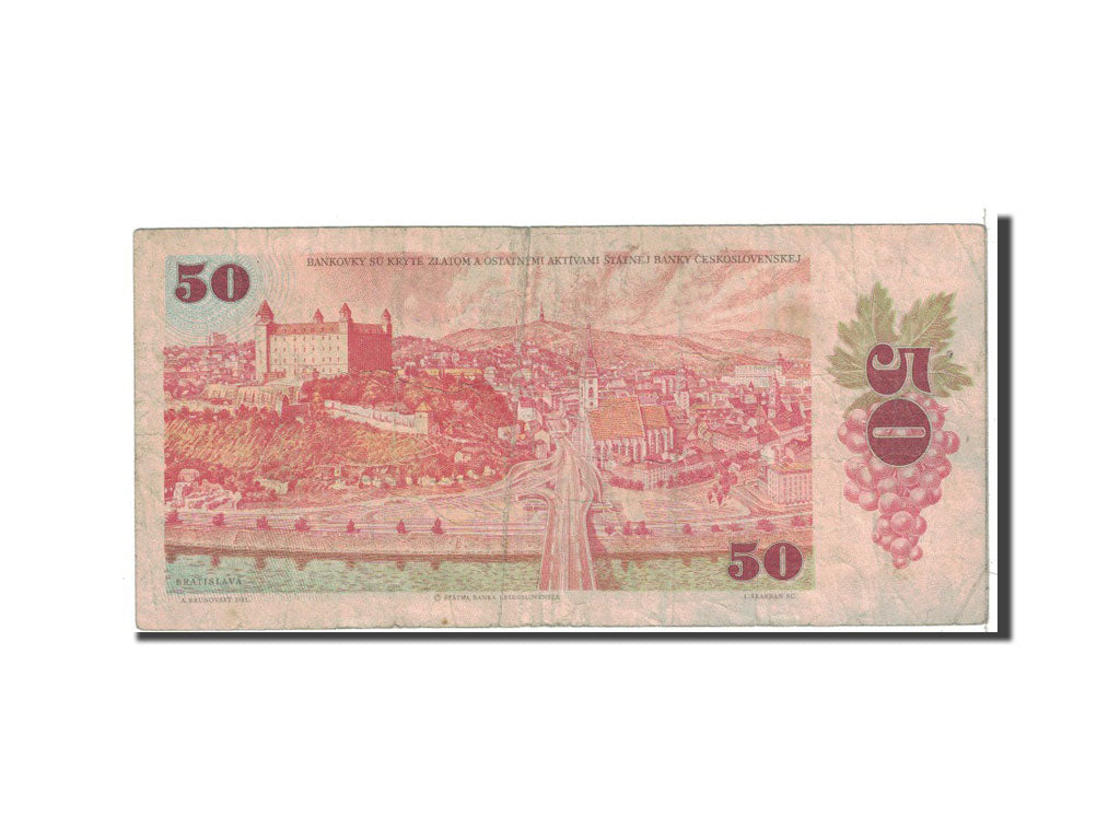 Banknote, Czechoslovakia, 50 Korun, 1987, Undated, KM:96a, VG(8-10)