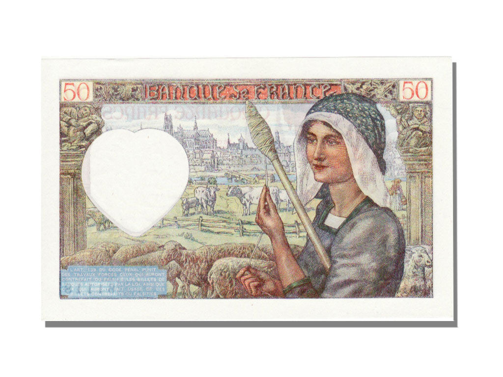 Geldschein, Frankreich, 50 Francs, 50 F 1940-1942 ''Jacques Coeur'', 1942