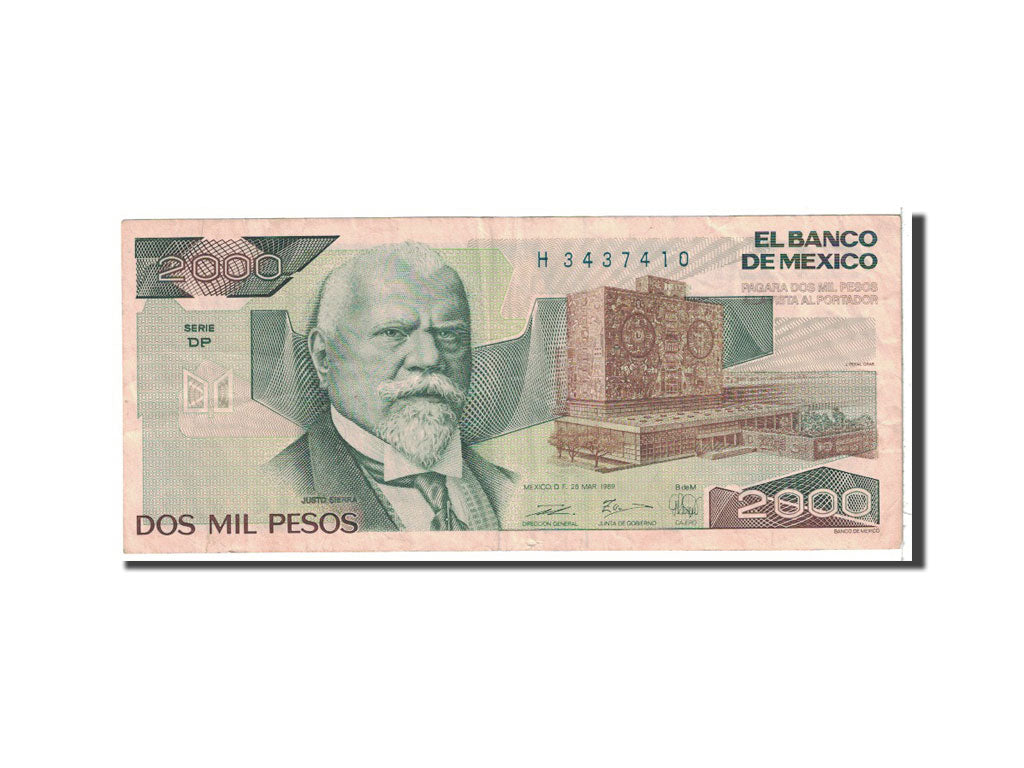 Banknote, Mexico, 2000 Pesos, 1989, 1989-03-28, KM:86c, EF(40-45)