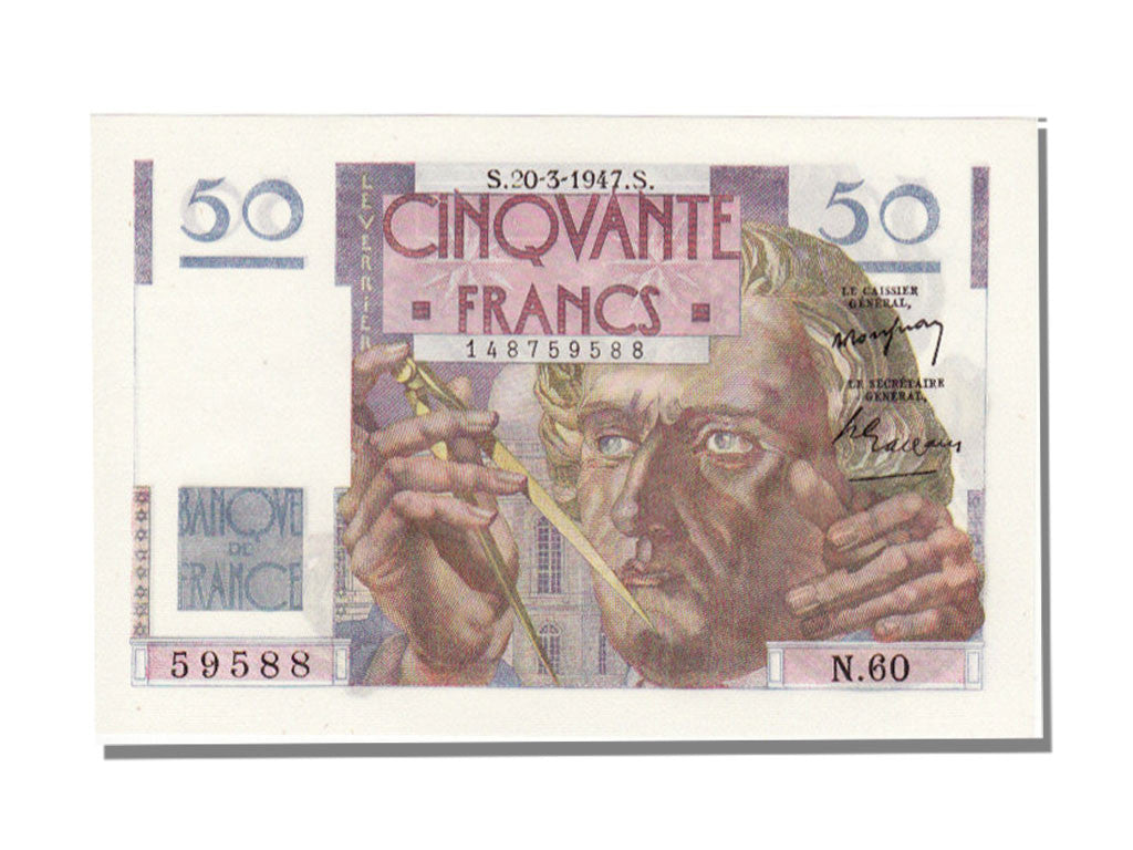 Billet, France, 50 Francs, 50 F 1946-1951 ''Le Verrier'', 1947, 1947-03-20
