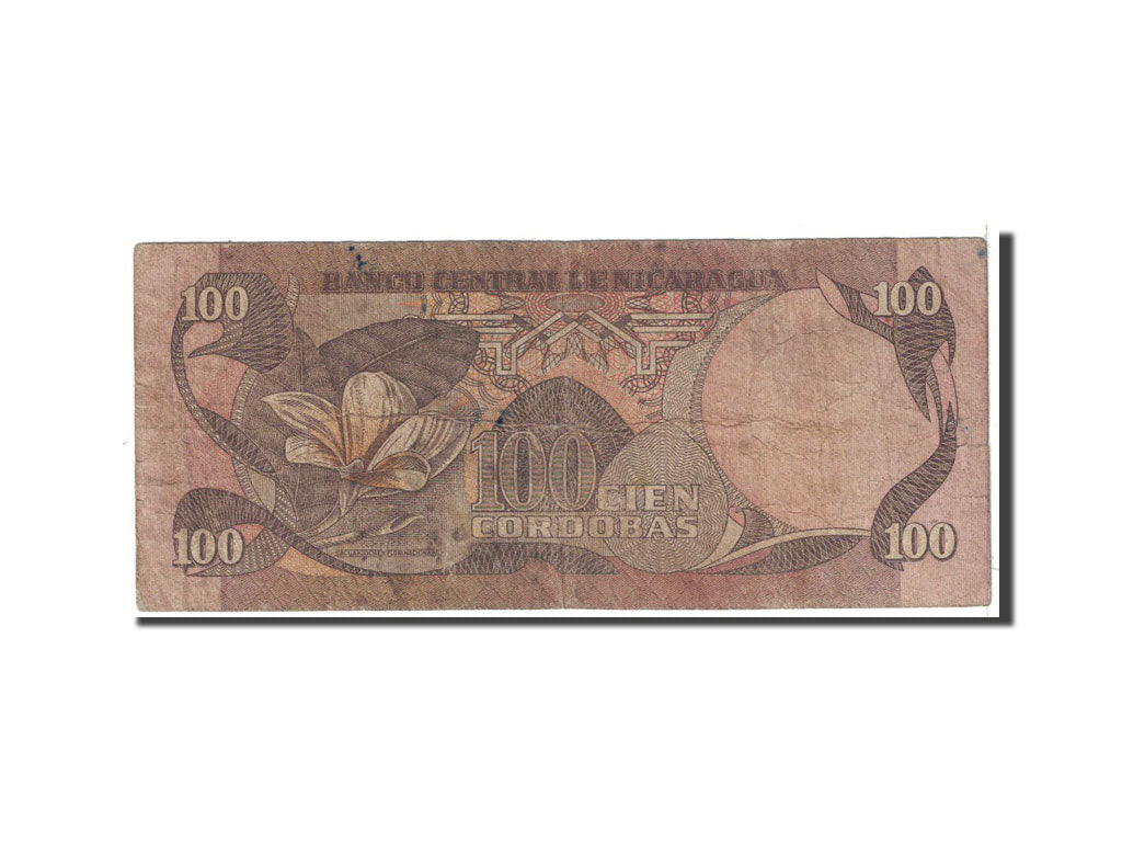 Banknote, Nicaragua, 100 Cordobas, 1985, Undated, KM:141, VG(8-10)