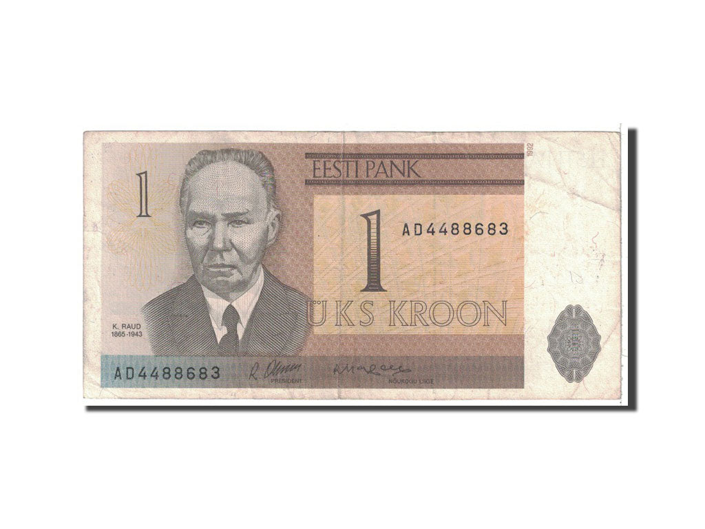 Banknote, Estonia, 1 Kroon, 1992, Undated, KM:69a, EF(40-45)