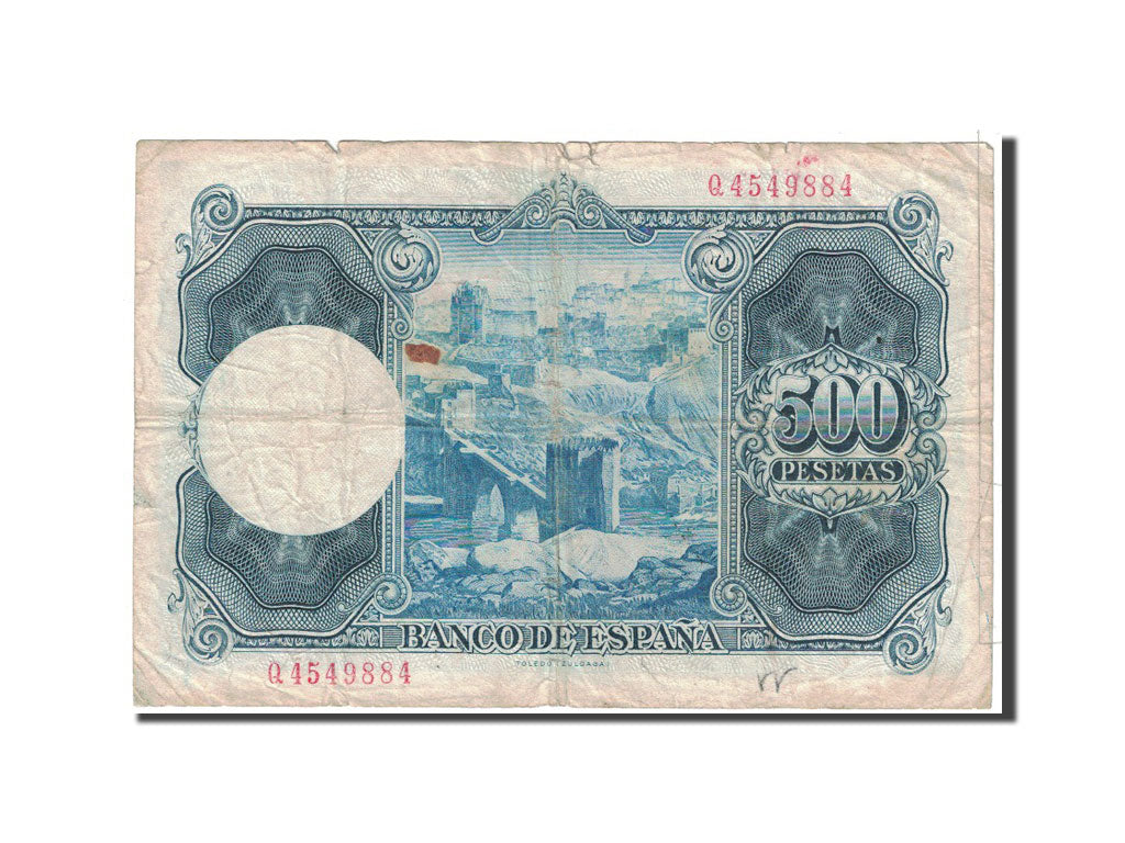 Banknote, Spain, 500 Pesetas, 1954, 1954-07-22, KM:148a, VG(8-10)