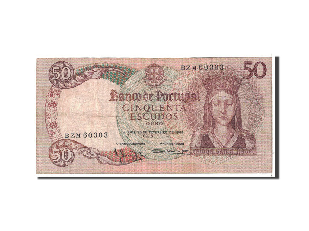 Banknote, Portugal, 50 Escudos, 1964, 1964-02-28, KM:168, VF(30-35)
