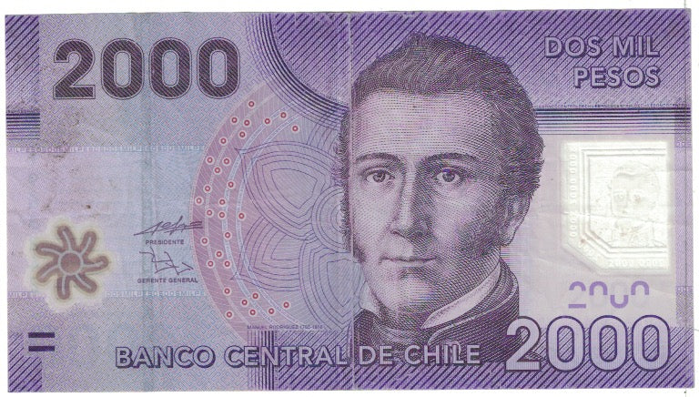 Banknote, Chile, 2000 Pesos, 2009, Undated, KM:162, AU(50-53)