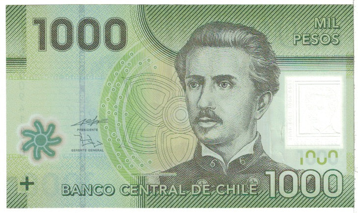 Chile, 1000 Pesos, 2011, KM:161, AU(55-58)