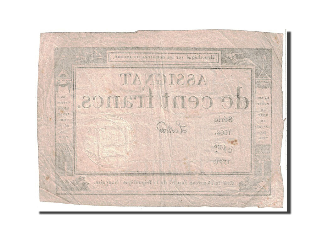 Biljet, Frankrijk, 100 Francs, 1795, 1795-01-07, TB+, KM:A78, Lafaurie:173