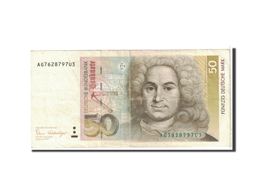 Banknote, GERMANY - FEDERAL REPUBLIC, 50 Deutsche Mark, 1989, 1989-01-02