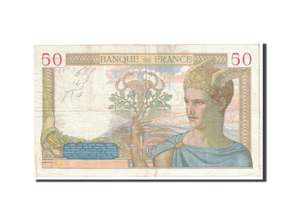 Billete, Francia, 50 Francs, 1938, 1938-01-13, MBC, Fayette:18.7, KM:85b