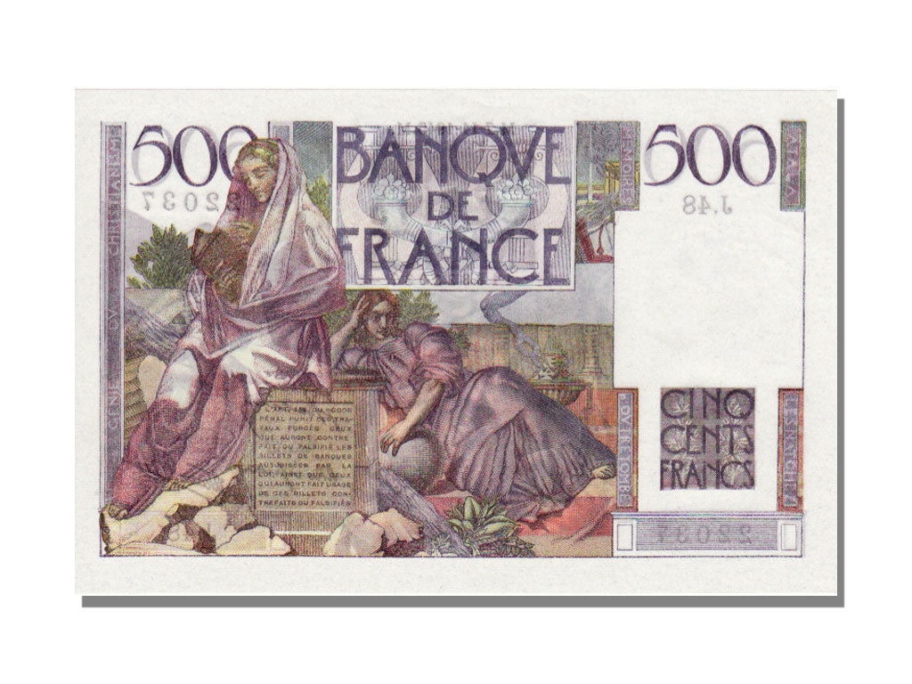 Francia, 500 Francs, 1945, KM:129a, 1945-11-07, FDS, Fayette:34.3