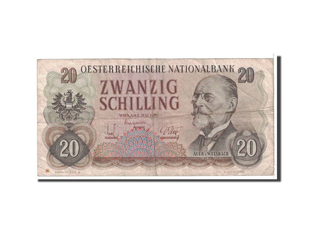 Banknote, Austria, 20 Schilling, 1956, 1956-07-02, KM:136a, VF(30-35)