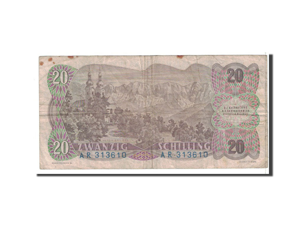 Banknote, Austria, 20 Schilling, 1956, 1956-07-02, KM:136a, VF(30-35)