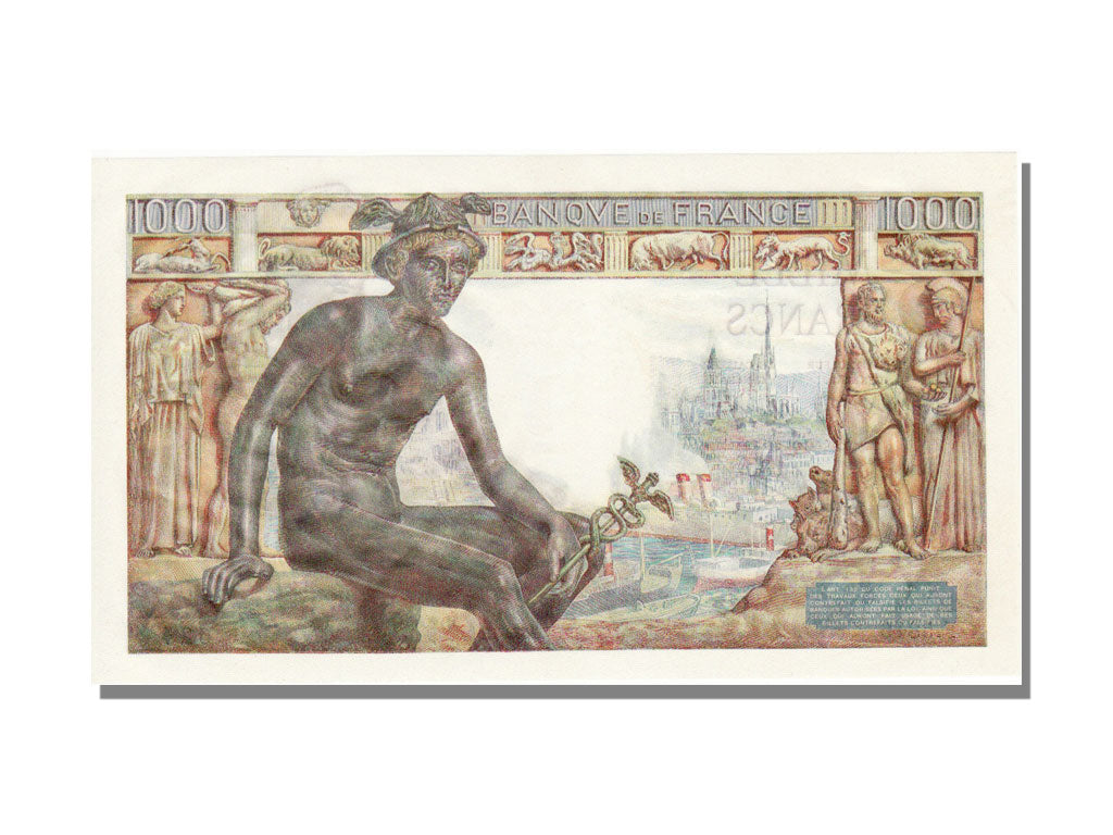 France, 1000 Francs, 1 000 F 1942-1943 ''Déesse Déméter'', 1943, KM #102, 194...