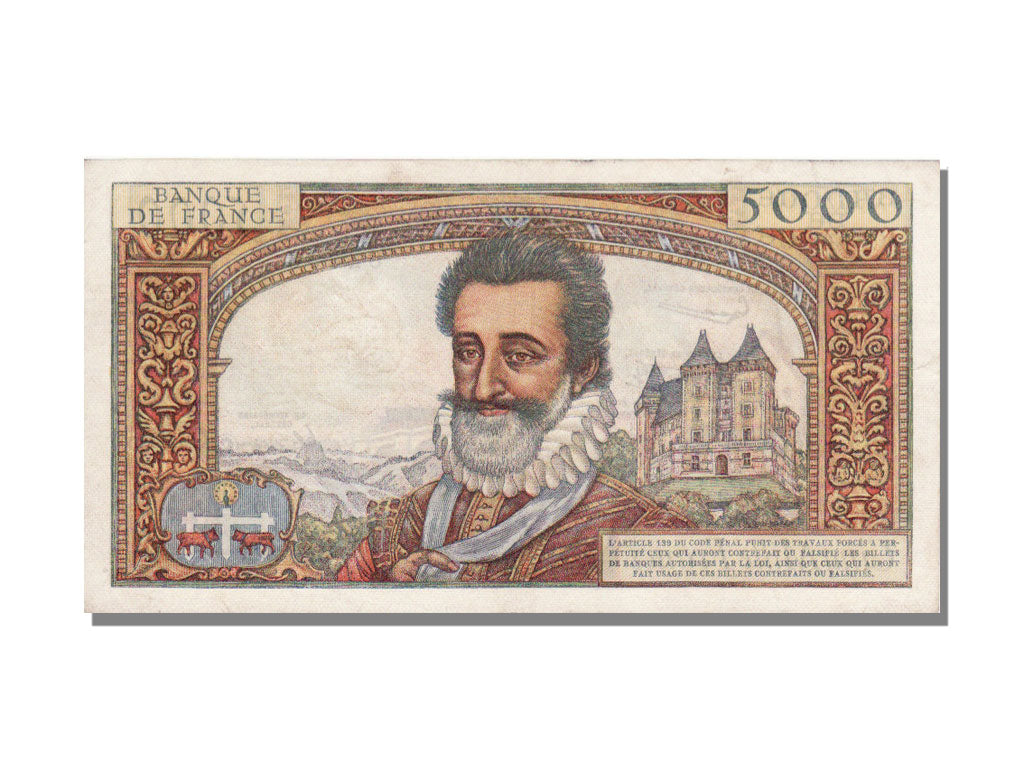 FRANCE, 5000 Francs, 1957, 1957-10-03, AU(55-58), L.46, Fayette #49.3