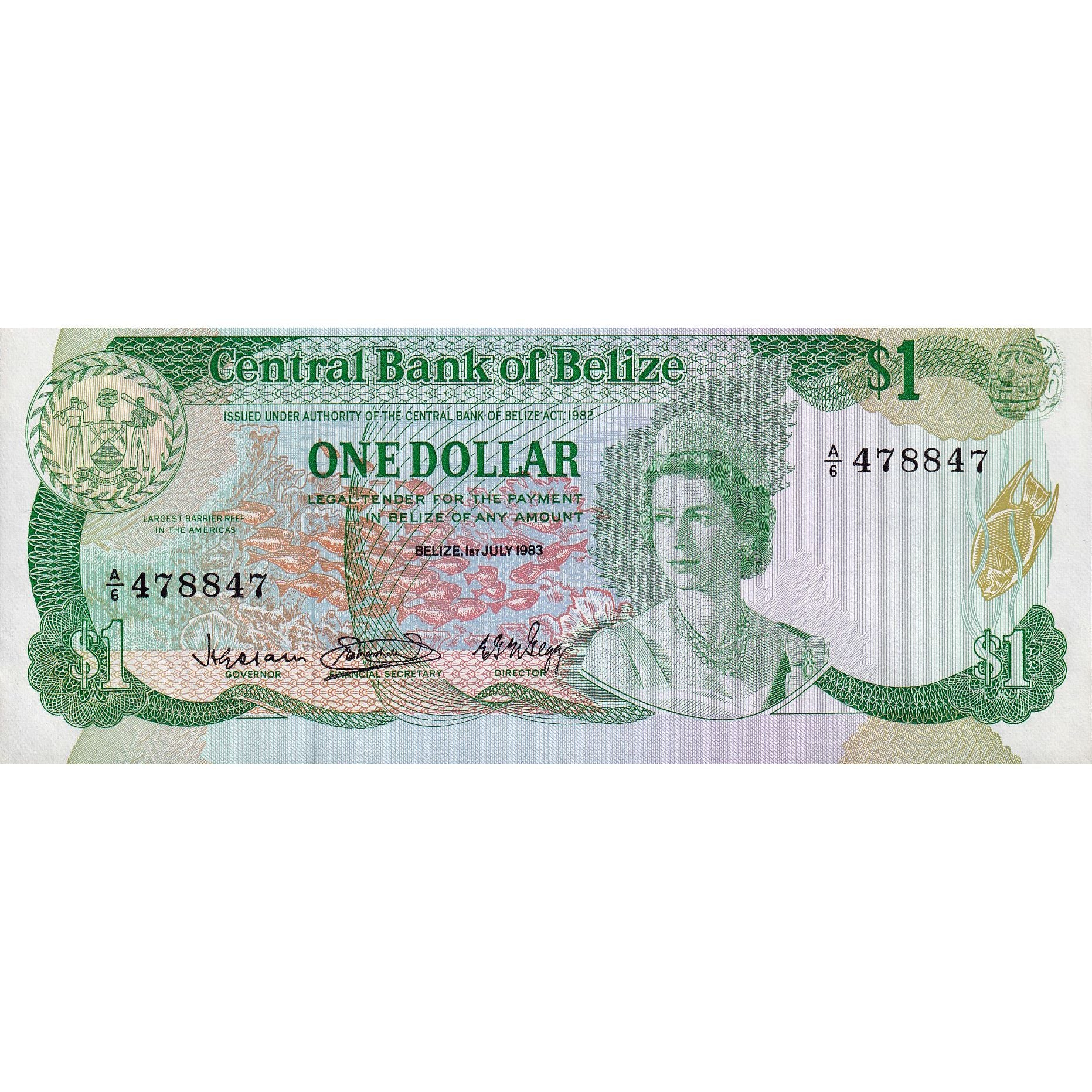 Billete, 1 Dollar, 1983, Belice, 1983-07-01, KM:43, UNC