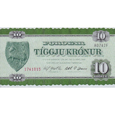 Banknote, Faeroe Islands, 10 Kronur, 1949, 1949-04-12, KM:14c, UNC(65-70)
