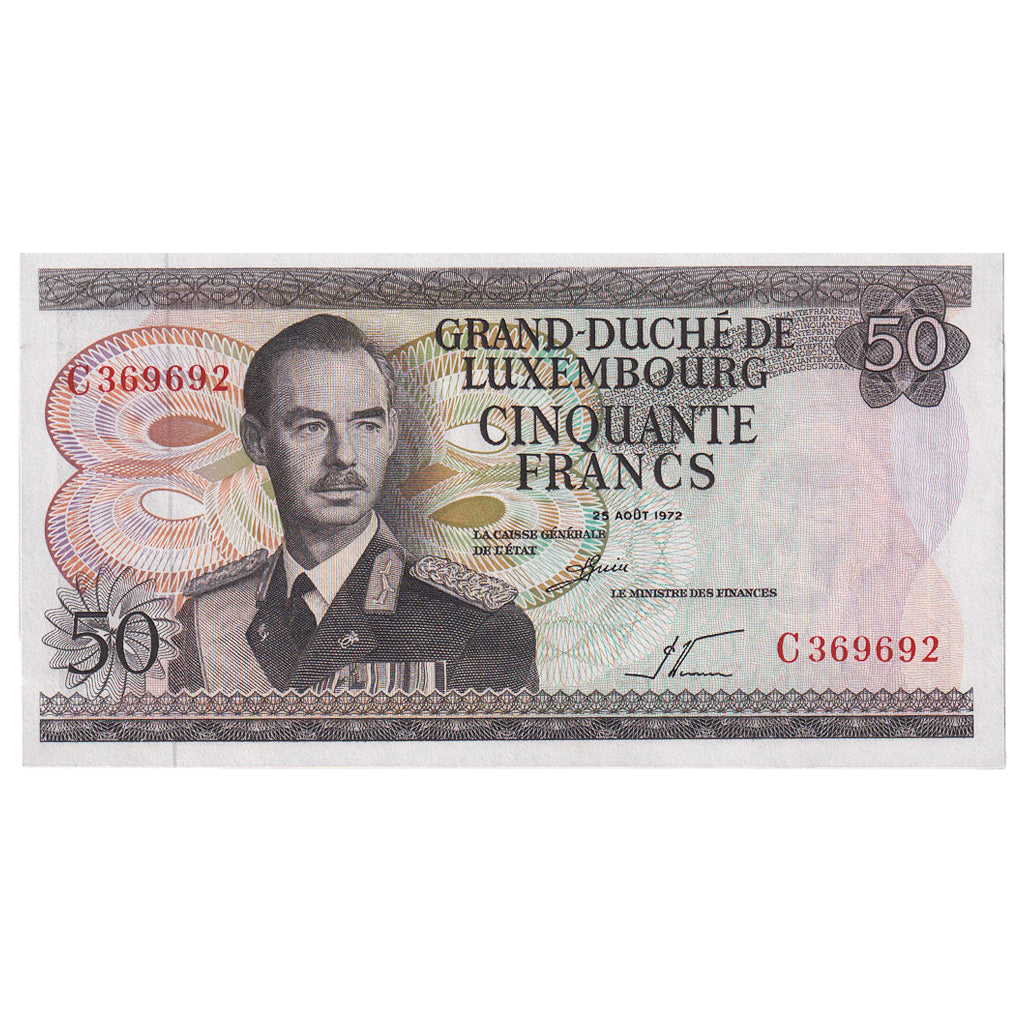 Banknote, Luxembourg, 50 Francs, 1972, 1972-08-25, KM:55b, UNC(65-70)