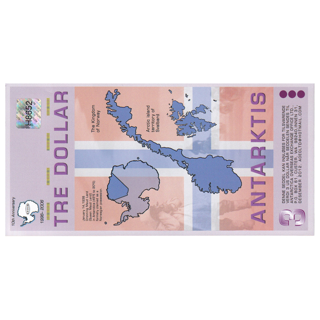 Banknot, Antarktyka, 3 Dollars, 2008, 2008-09-01, UNC(65-70)
