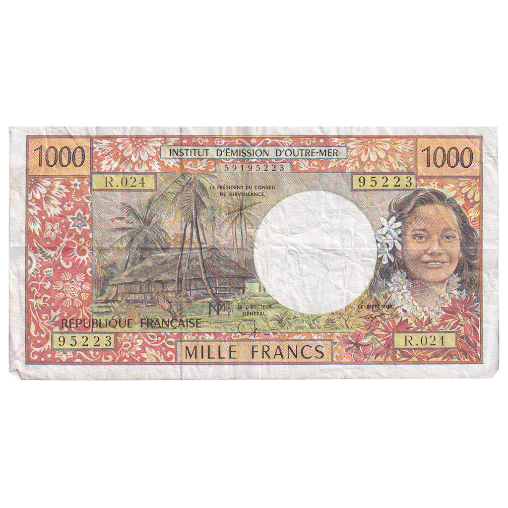 French Pacific Territories, 1000 Francs, 1985, KM:2b, EF(40-45)